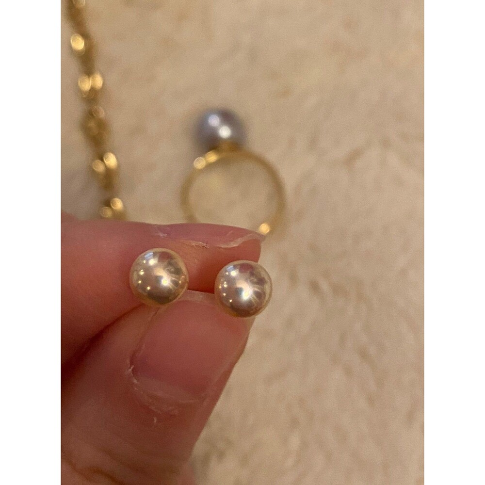 pink pearl stud 5.75mm